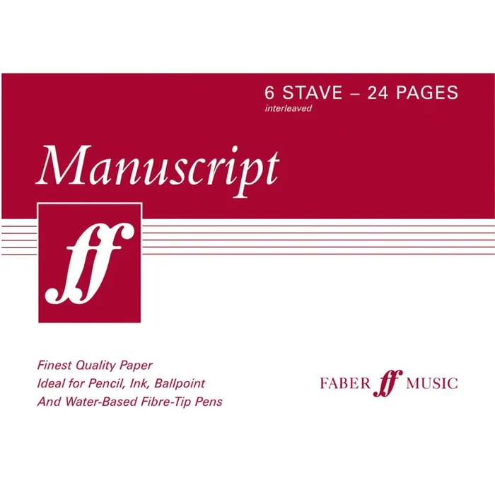 Faber Music – 24-page A5 Manuscript Book, 6-stave interleaved