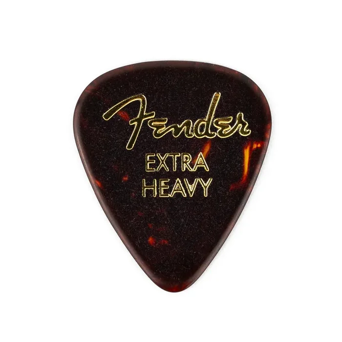 Fender 351 Classic Celluloid Tortoise Shell Plectrums, 12-Pack, Extra Heavy