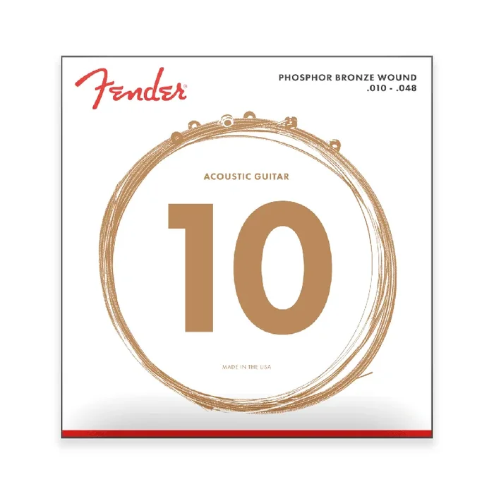 Fender 60XL Phosphor Bronze 10-48 Acoustic Guitar Strings, Extra Light