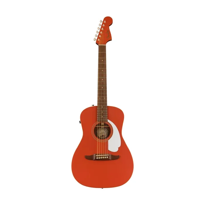 Fender California Malibu Player Small-Bodied Acoustic Guitar, Walnut FB, Fiesta Red