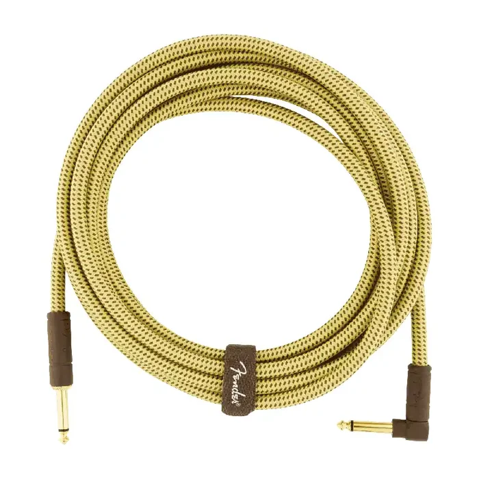 Fender Deluxe Series Tweed Instrument Cable, 15‘ (4.5m), Straight-Angled