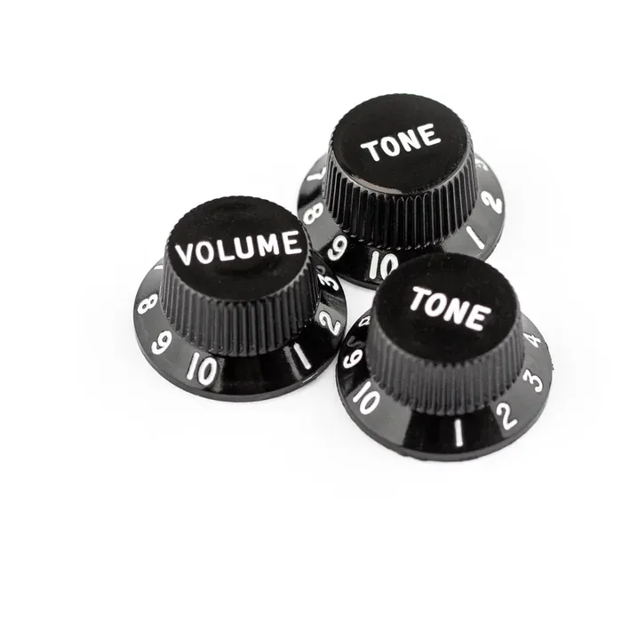 Fender Stratocaster Control Knobs Set, Volume & 2x Tone, Black