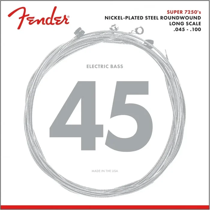 Fender Super Bass Nickel Wound 45-100 Bass Guitar Strings, Long Scale [7250ML]