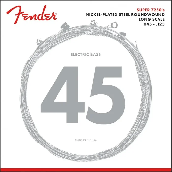 Fender Super Bass Nickel Wound 45-125 5-String Bass Guitar Strings, Long Scale [72505M]