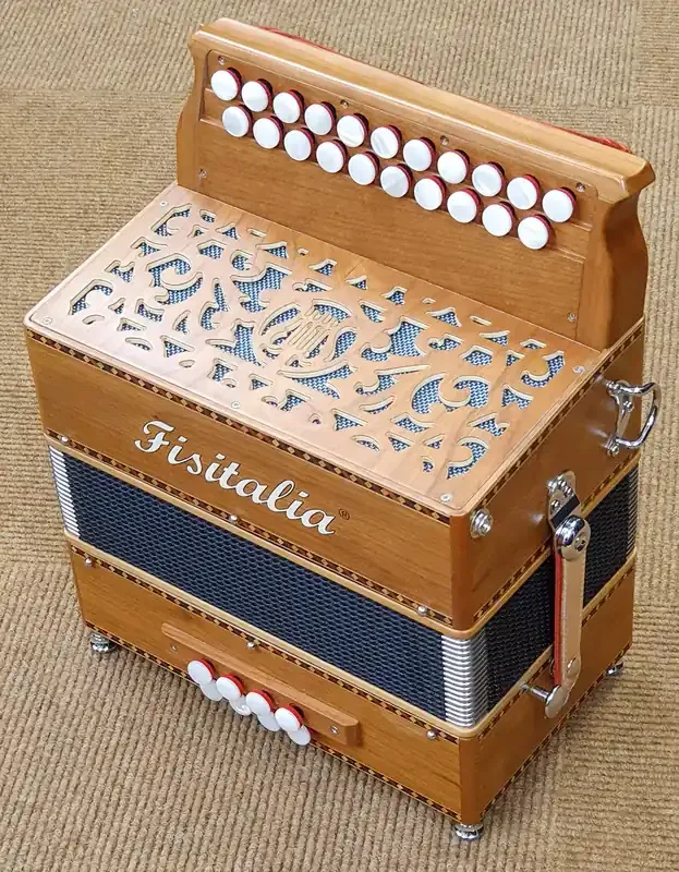 Fisitalia Morris II D/G melodeon with hand made reeds