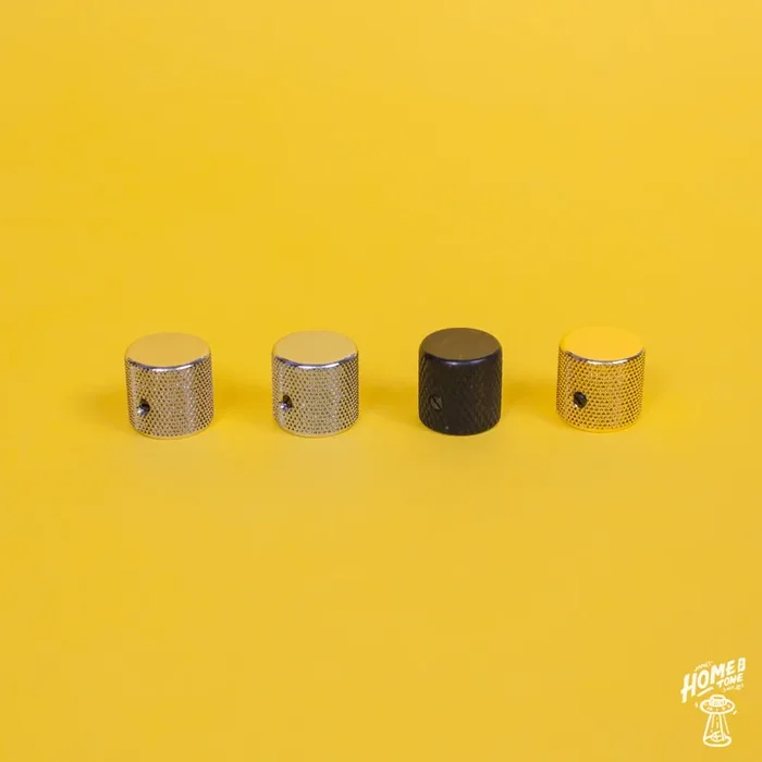 Flat top fine knurl control knob for USA spec solid shaft pots