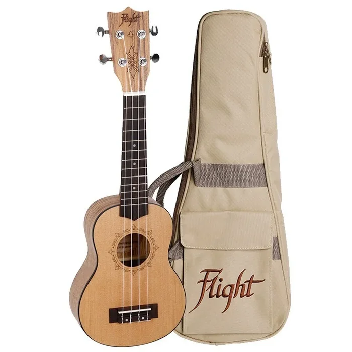 Flight DUS320 Soprano Ukulele Spuce/Zeb W/Bag