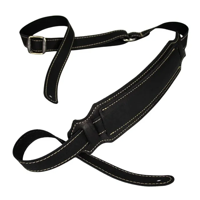 Franklin Vintage Black Glove Leather Strap with Suede Backing & 2.5″ Pad