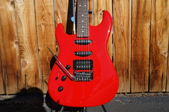 G&L USA Legacy HSS RMC Rally Red w/Matching Head Left Handed 6-String Electric Guitar