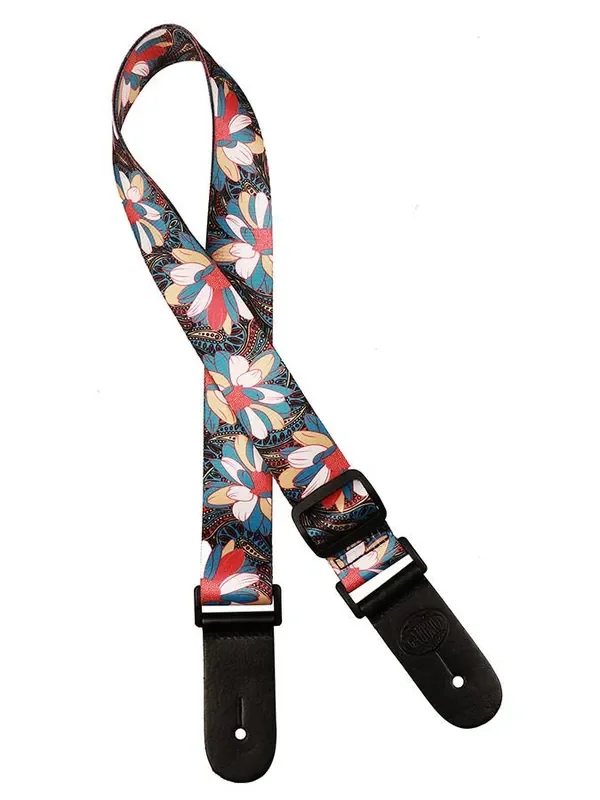 Gaucho (GSTU-80-MC) Ukulele Strap – Multi-Coloured Flowers
