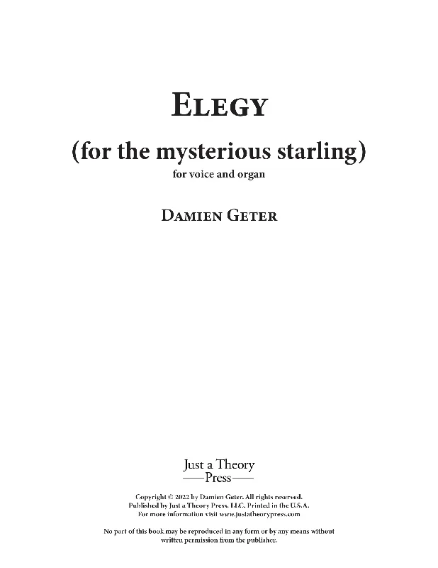 Geter: Elegy (for the Mysterious Starling)