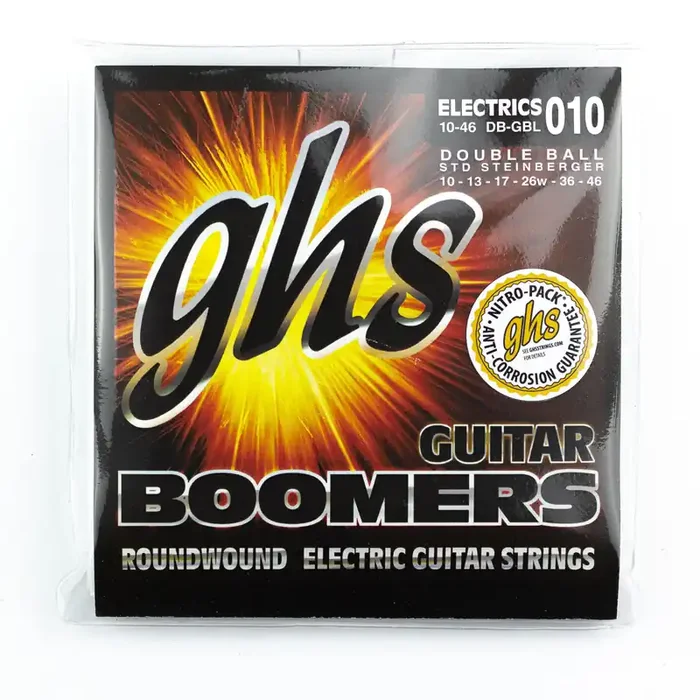 GHS Boomers Dynamite Nickel Alloy 10-46 Steinberger Electric Guitar Strings, Double-Ball End, Light