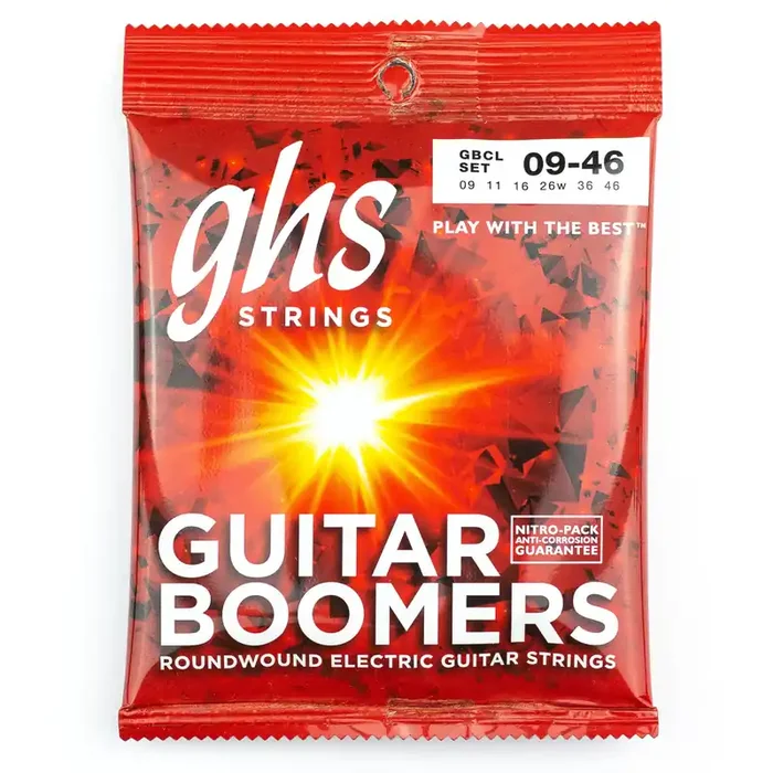 GHS Boomers Dynamite Nickel Alloy 9-46 Electric Guitar Strings, Custom Light