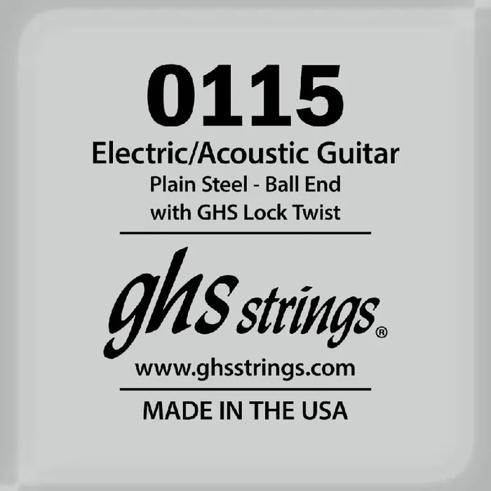 GHS Plain Steel 11.5 (.0115″) Electric/Acoustic Guitar Single String