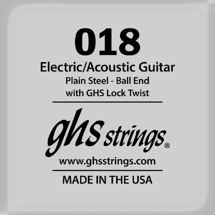 GHS Plain Steel 18 (.018″) Electric/Acoustic Guitar Single String