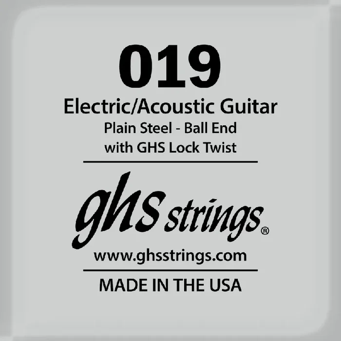 GHS Plain Steel 19 (.019″) Electric/Acoustic Guitar Single String