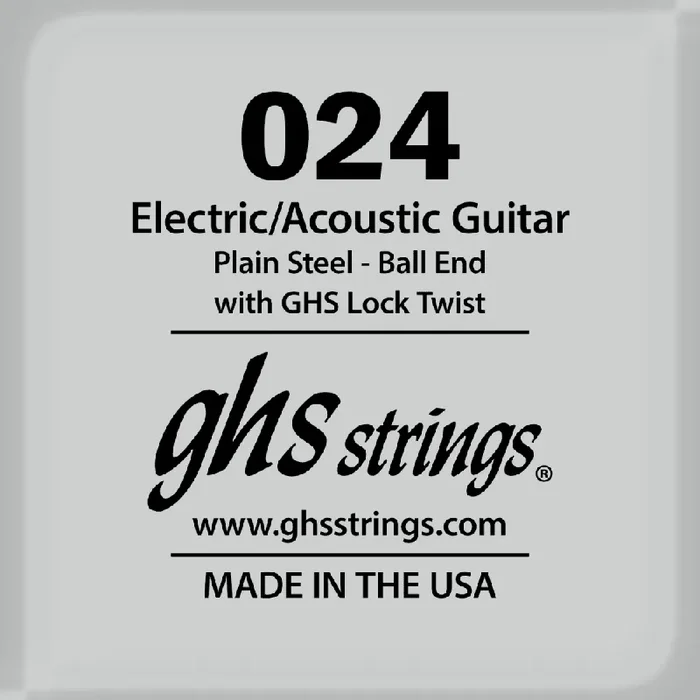 GHS Plain Steel 24 (.024″) Electric/Acoustic Guitar Single String