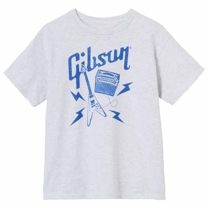 Gibson Kid’s Flying V Tee Gray Large Cotton Polyester Guitar Artwork