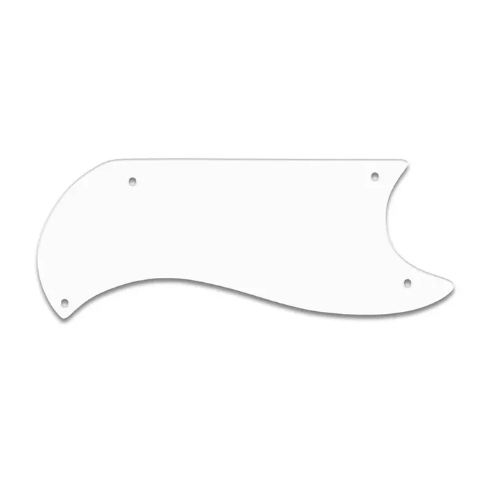 Gibson Sg Custom (Half Face) – Thin Shiny White .060″ / 1.52mm Thickness, No Bevelled Edge