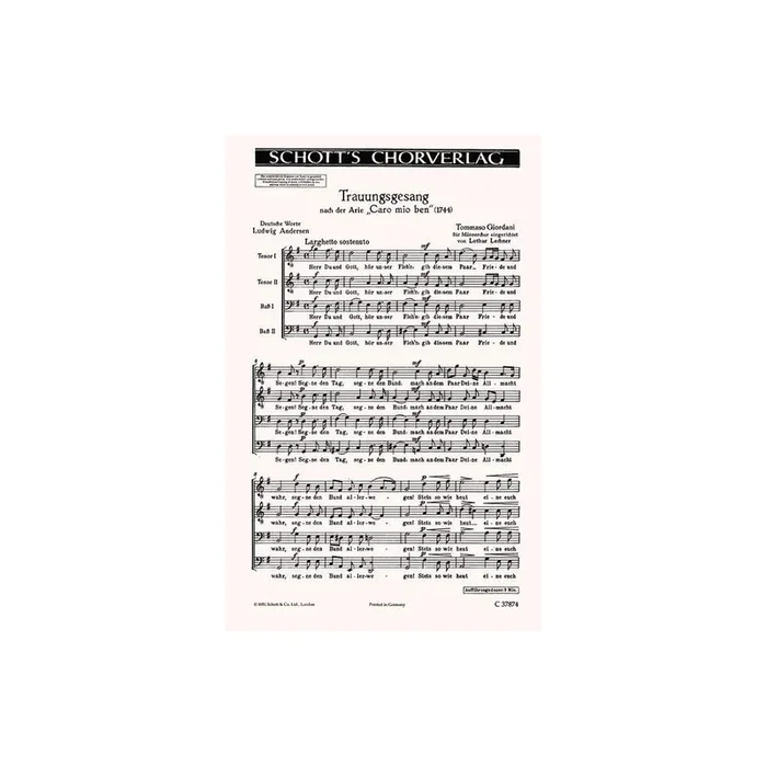 Giordani, Tommaso – Trauungsgesang