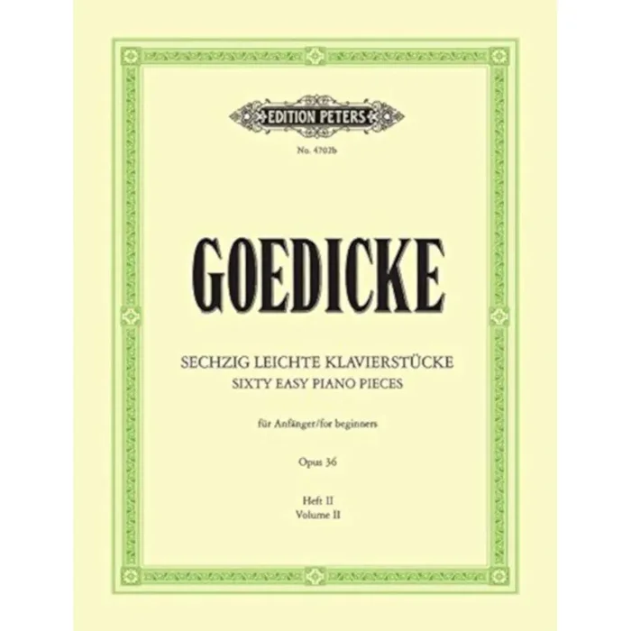 Goedicke Sixty Easy Piano Pieces (Op. 36)