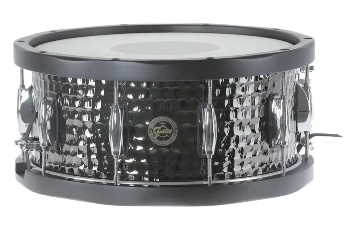 Gretsch Full Range Hammered Black Steel 14×6.5″ Snare Drum Wood Hoops