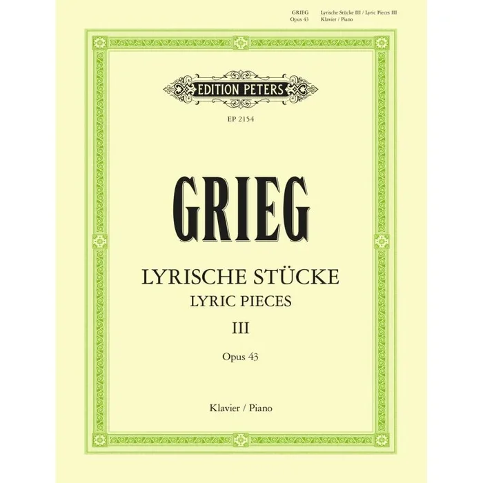 Grieg, Edvard – Lyric Pieces Book 3 Op.43