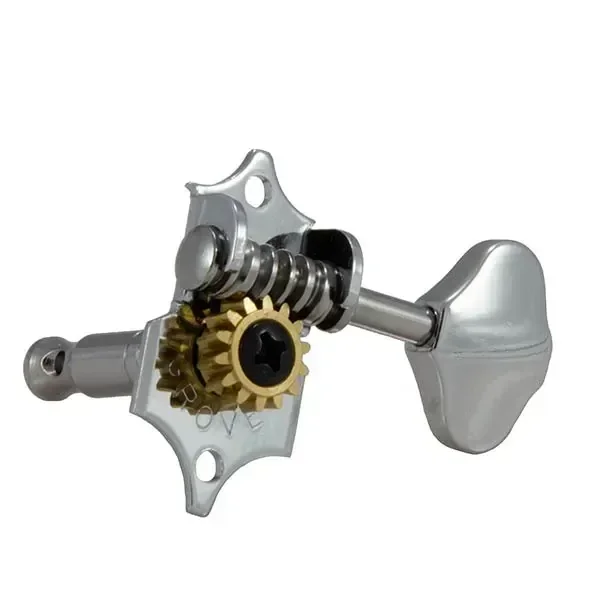 Grover Sta-Tite Open Gear Machine Heads with Vintage Buttons – Nickel Finish