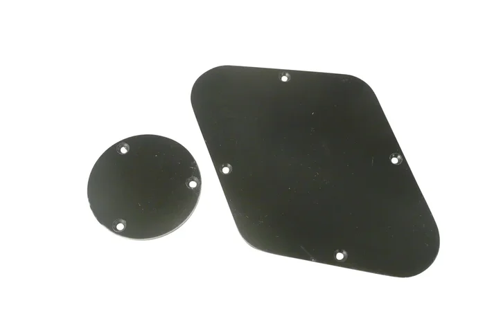 Guitar LP Rear Access Plates Pair, Black