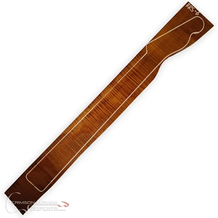 Guitar Neck Blank (Flat Headstock) – Roasted Ripple Sycamore 6