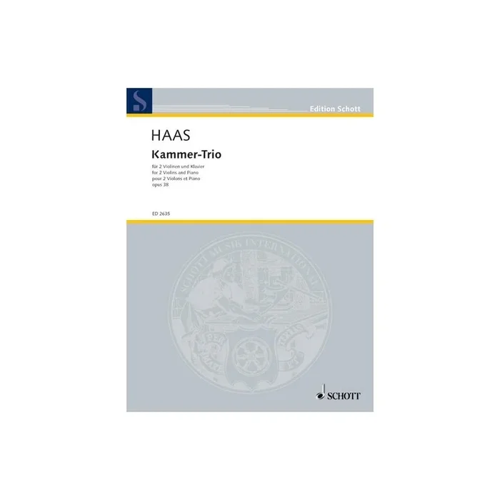 Haas, Joseph – Chamber Trio op. 38
