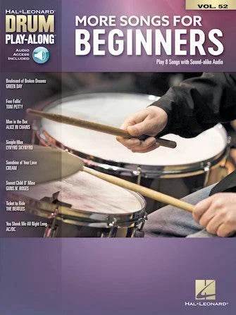 HAL LEONARD 00278403 More Songs for Beginners – Drum Play-Along Volume 52