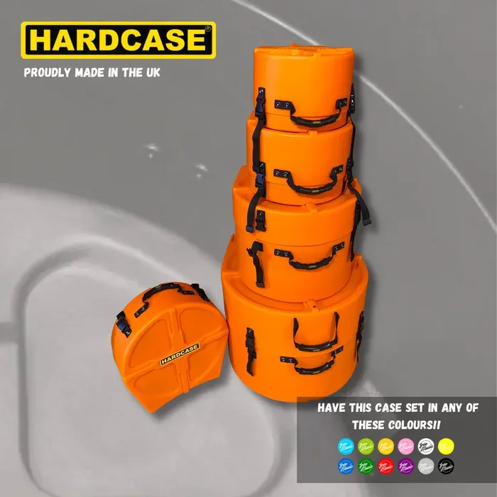 HARDCASE Drum Kit Cases Standard Set 22″, 16″, 13″, 12″ + 14″ FULLY LINED