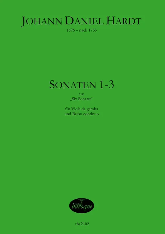 Hardt Sonatas 1-3 for Viola da Gamba and Basso Continuo