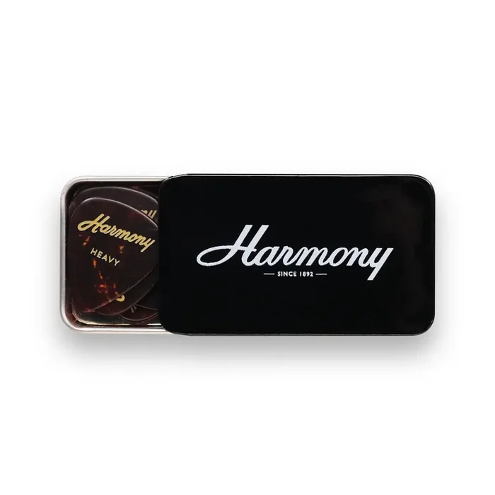 Harmony Celluloid Tortoise Standard Guitar Pick, Heavy, 12-Pick Tin