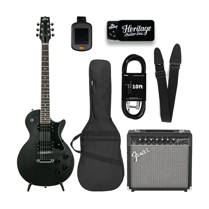 Heritage Ascent Collection H-150 Electric Guitar Bundle, Matte Charcoal