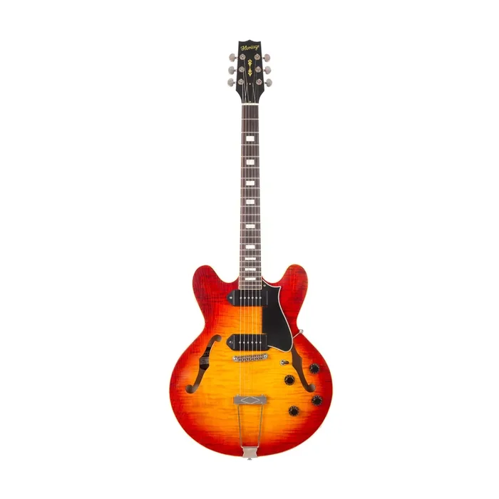 Heritage Custom Shop Core Collection H-530 Electric Guitar with Case, Dark Cherry Sunburst, Artisan Aged