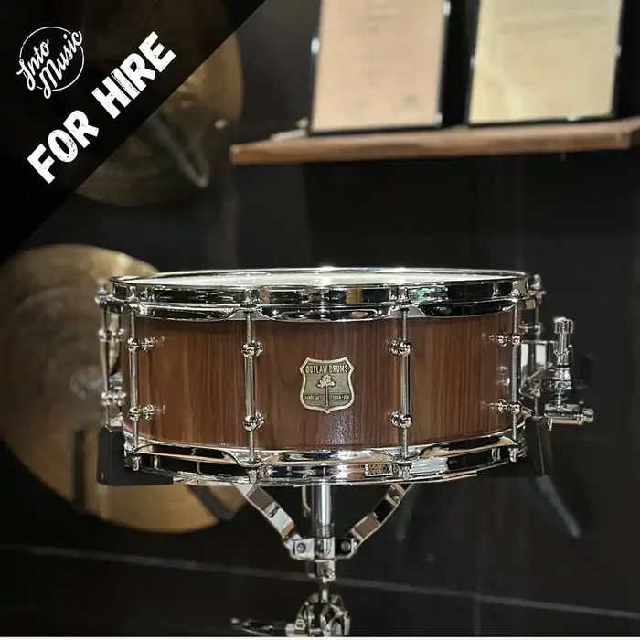 Hire An Outlaw Custom Drums 14×5.5″ Stave Black Walnut Snare Drum