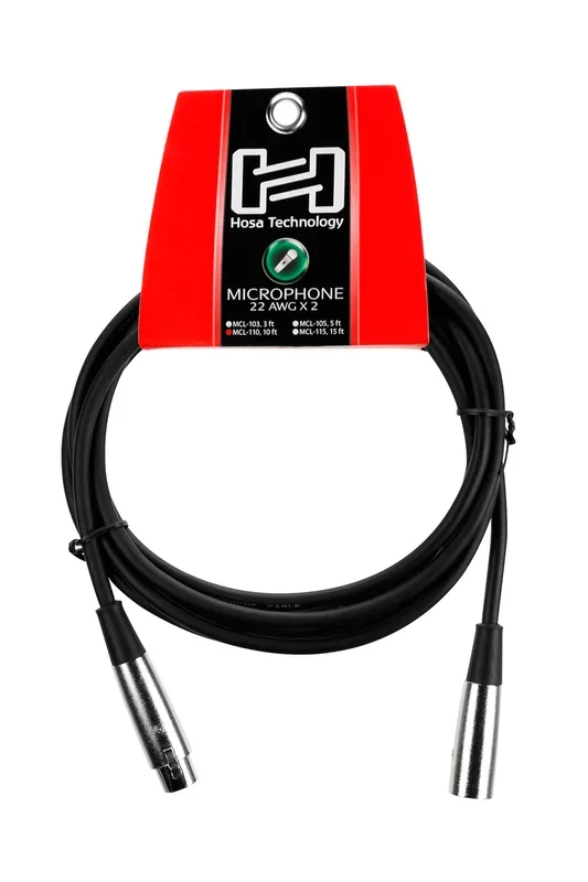 Hosa Microphone Cable, Hosa XLR3F to XLR3M, 10 ft