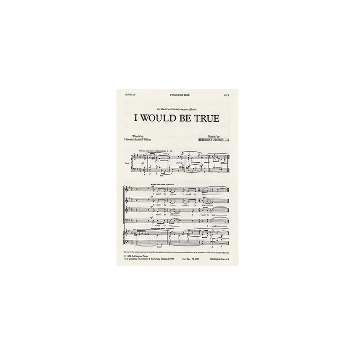Howells, Herbert – I Would Be True