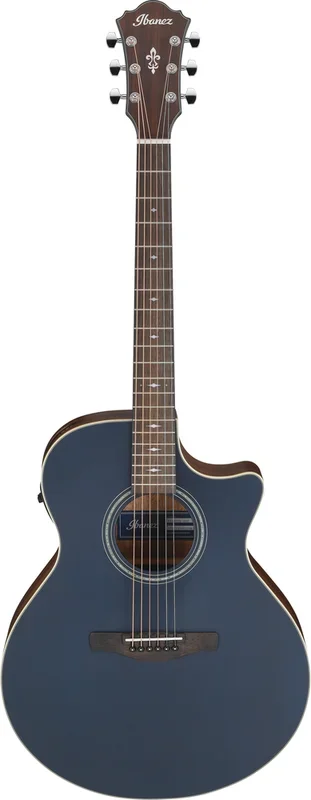 Ibanez AE100DBF Acoustic Guitar Dark Tide Blue Flat w/ Pickup & Cutaway