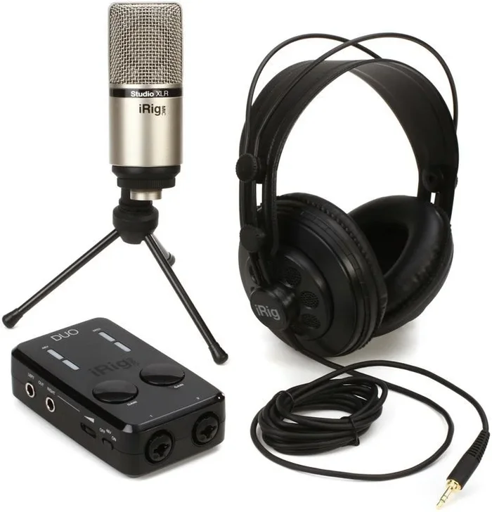 IK Multimedia iRig Pro Duo Studio Suite Bundle with XLR Mic, Headphones & Software
