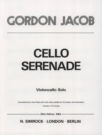 Jacob : Cello Serenade: Cello Solo (Simrock)