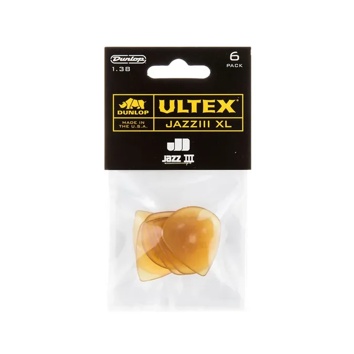 Jim Dunlop 427P1.38XL Ultex Jazz III XL Guitar Pick, 6-Pack