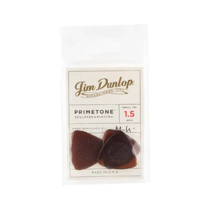 Jim Dunlop 514 Primetone Small Triangle Grip Pick, 1.5mm, 3-Pack