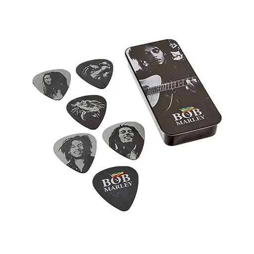 Jim Dunlop BOB-PT03 Bob Marley Silver Pick Tin, Medium