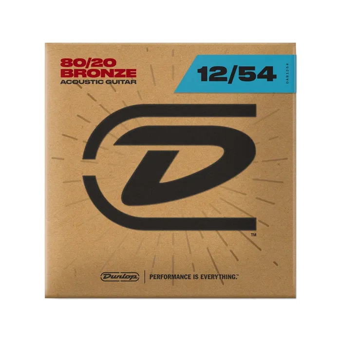 Jim Dunlop DAB1254 80/20 Bronze Acoustic Guitar Strings, Light, 12-54