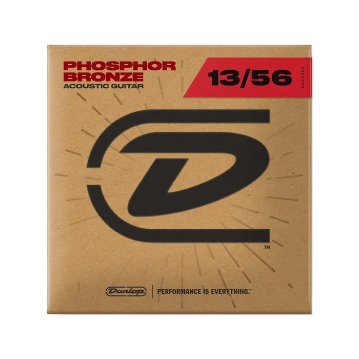 Jim Dunlop DAP1356 Phosphor Bronze Acoustic Guitar Strings, Medium, 13-56