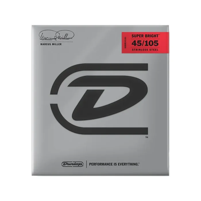 Jim Dunlop DBMMS45105 Marcus Miller Super Bright Bass 4-String Set, 45-105