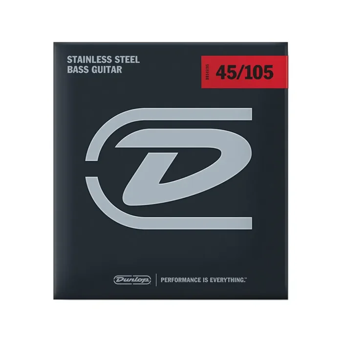 Jim Dunlop DBS45105 Stainless Steel Bass 4-String Set, 45-105